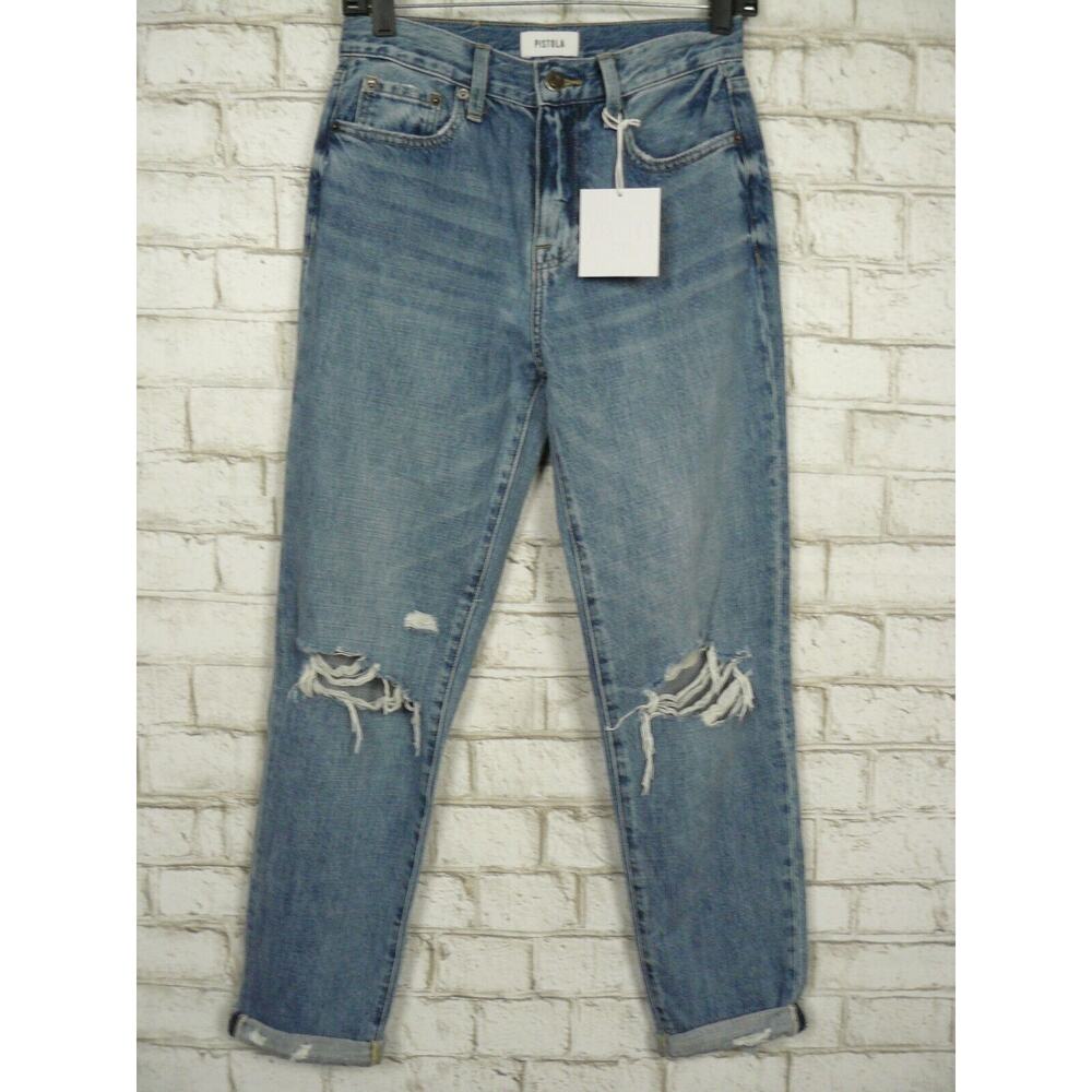 $158 Pistola Presley High Rise Relaxed Roller Jeans in Los Feliz sz 28 NEW - Picture 3 of 9